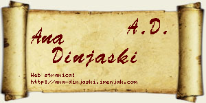 Ana Dinjaški vizit kartica